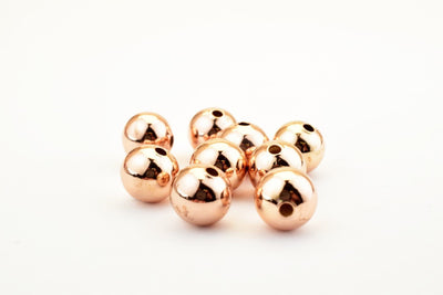 18K Rose Gold Filled Look, EP Plain Beads Size 4mm/5mm/ 6mm/8mm/10mm jewelry making supplies