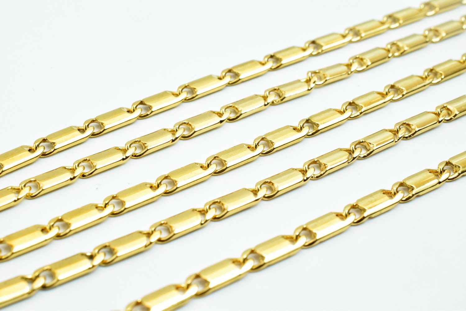 3mm 18K Gold Plated* tarnish resistant Chain Sold by Foot For Jewelry Making GFC073 jewelry making supplies - detail image 5
