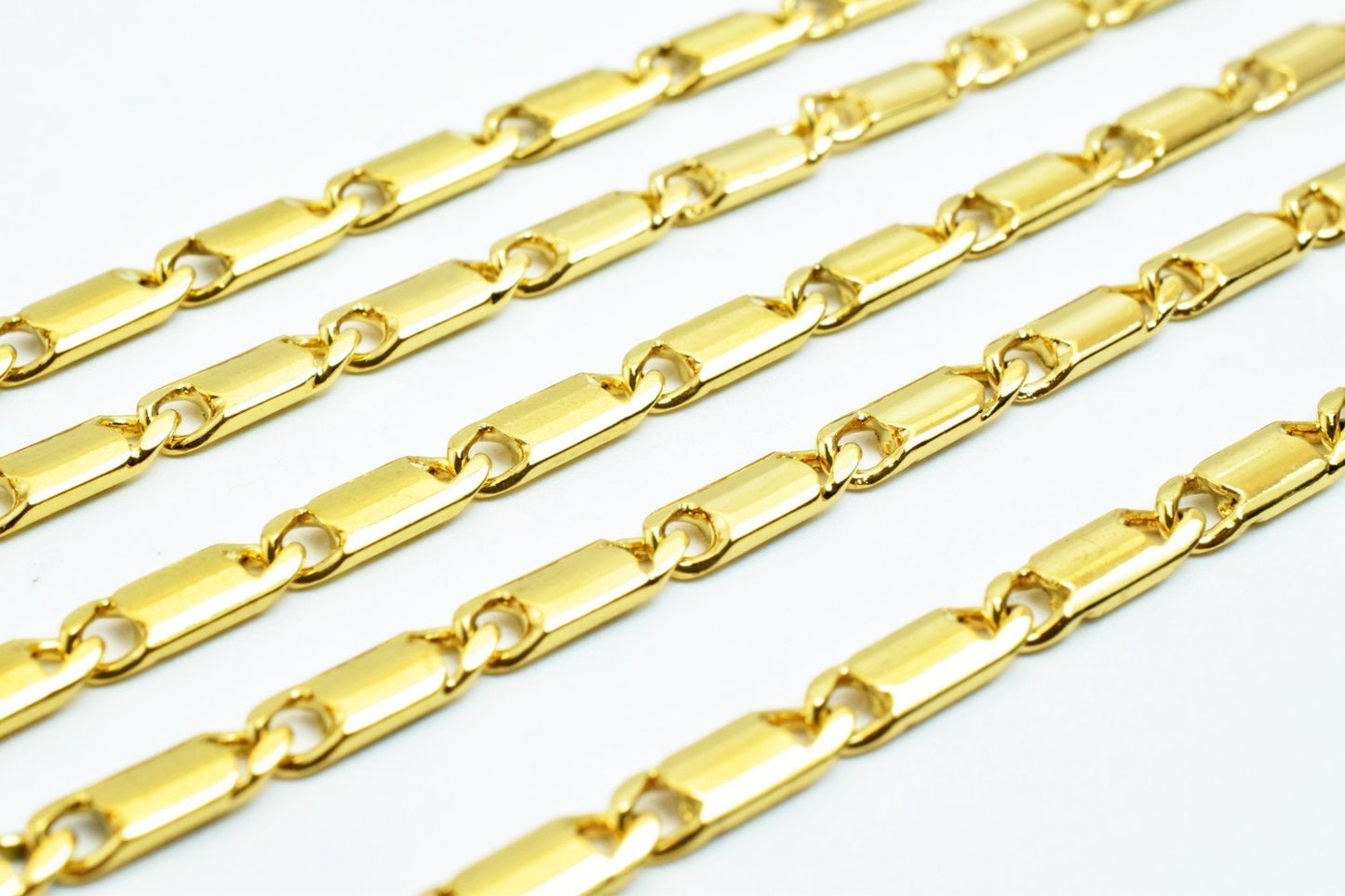 3mm 18K Gold Plated* tarnish resistant Chain Sold by Foot For Jewelry Making GFC073 jewelry making supplies - detail image 6