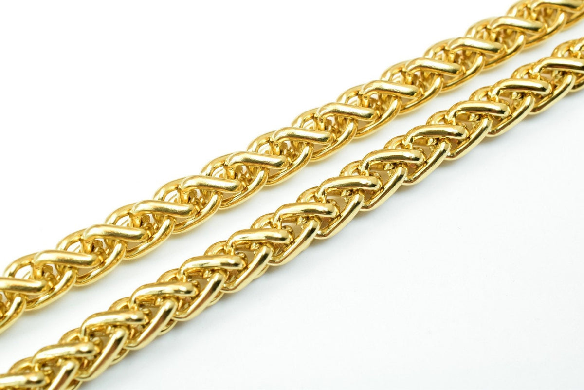 19 3/4 Inches 18K as Gold Filled* Chain Wheat Chain Width 5mm/Thickness 5mm/ Findings for Jewelry Making CG413 jewelry mak...