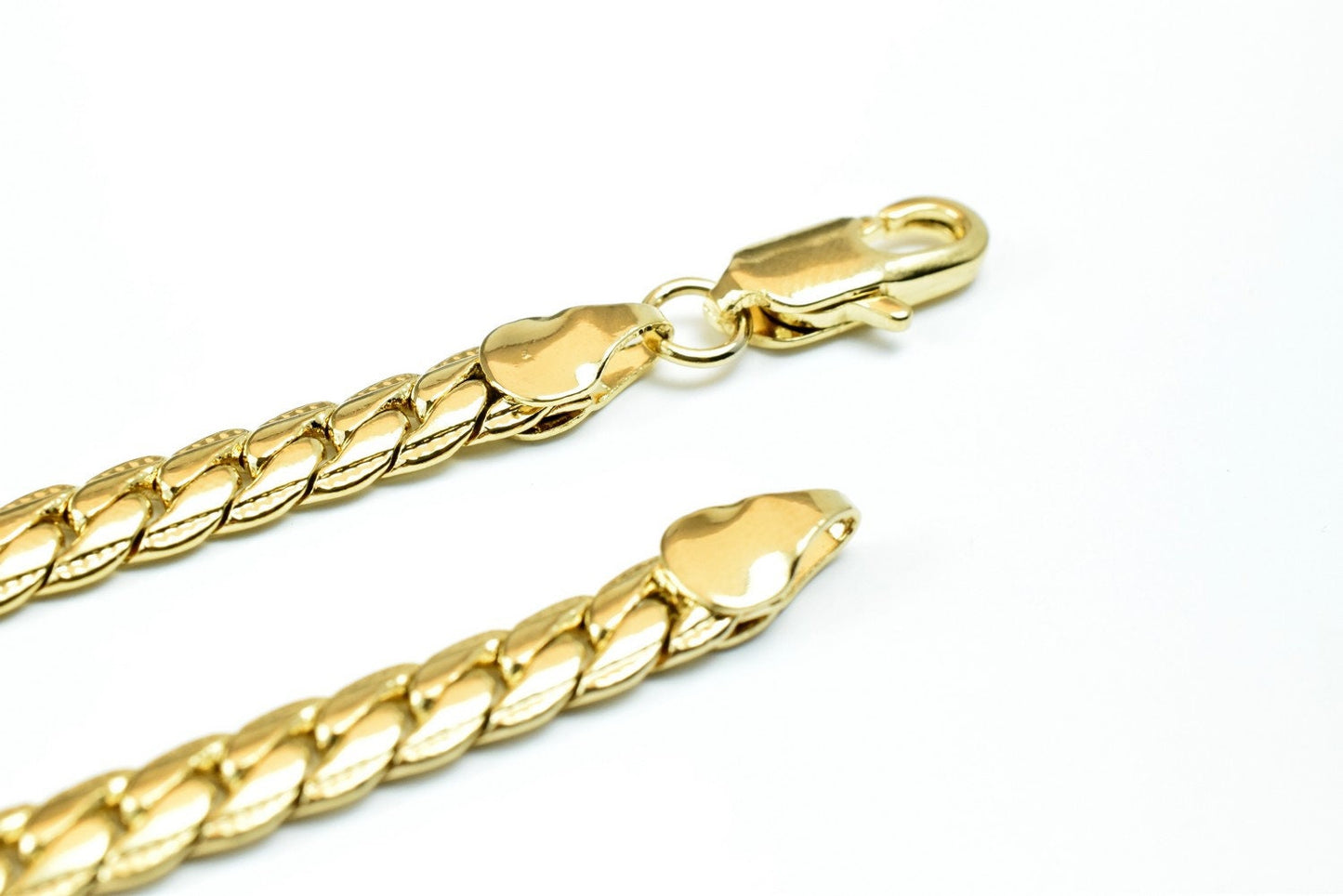 19 1/2 Inches 18K Gold Filled Chain/Diamond Cut/Curb/Herringbone/Serpentine Chain Width 5mm/Thickness 2mm/ Findings for Je...