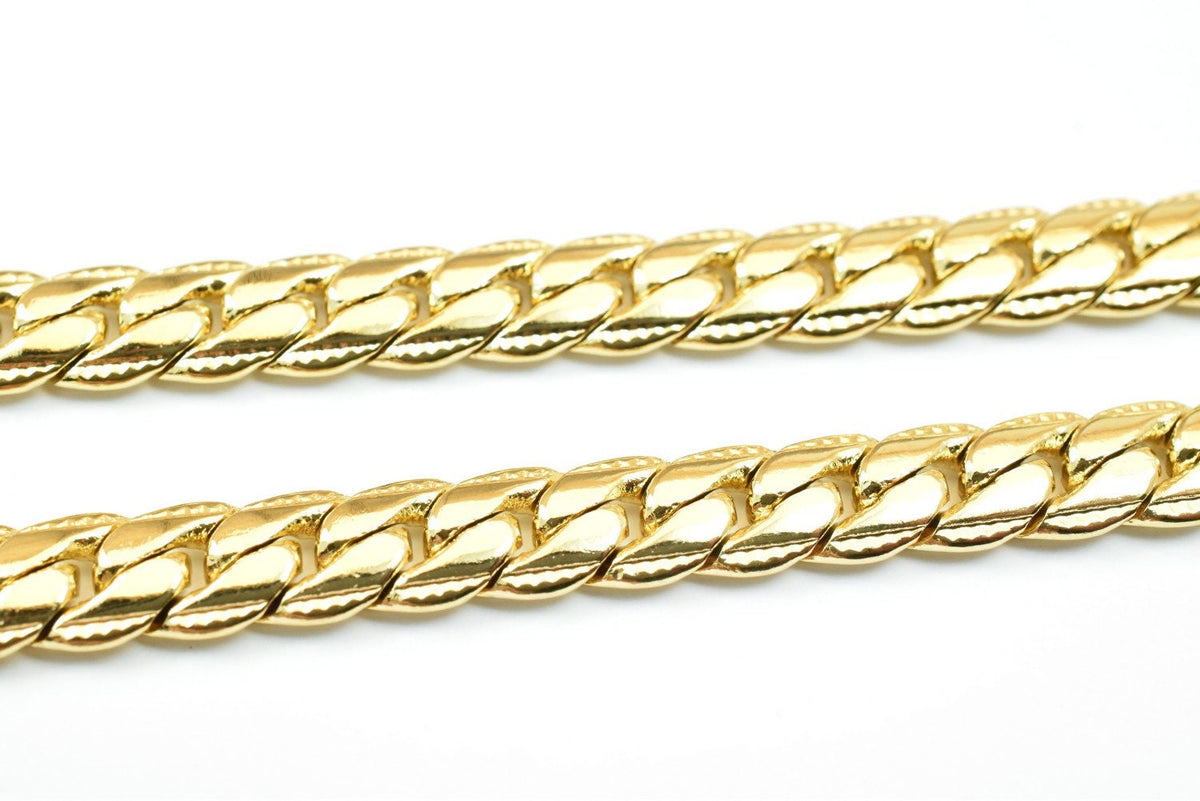 19 1/2 Inches 18K Gold Filled Chain/Diamond Cut/Curb/Herringbone/Serpentine Chain Width 5mm/Thickness 2mm/ Findings for Je...