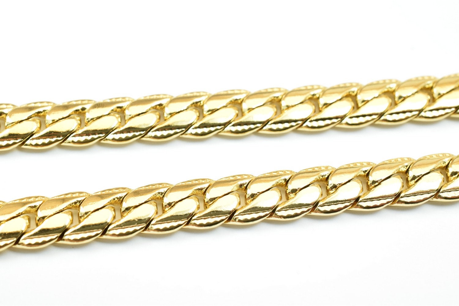 19 1/2 Inches 18K Gold Filled Chain/Diamond Cut/Curb/Herringbone/Serpentine Chain Width 5mm/Thickness 2mm/ Findings for Je...