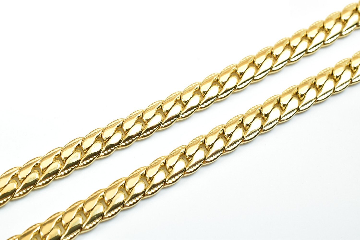 19 1/2 Inches 18K Gold Filled Chain/Diamond Cut/Curb/Herringbone/Serpentine Chain Width 5mm/Thickness 2mm/ Findings for Je...