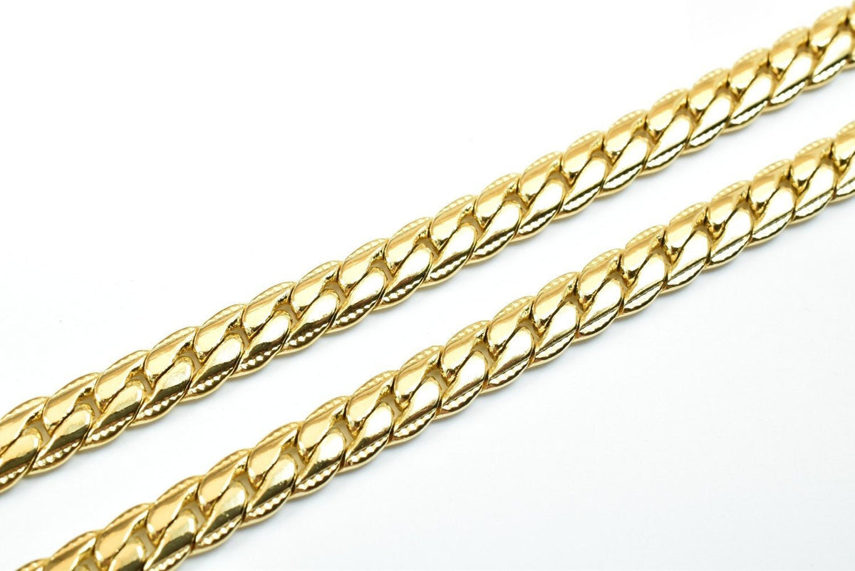 19 1/2 Inches 18K Gold Filled Chain/Diamond Cut/Curb/Herringbone/Serpentine Chain Width 5mm/Thickness 2mm/ Findings for Je...