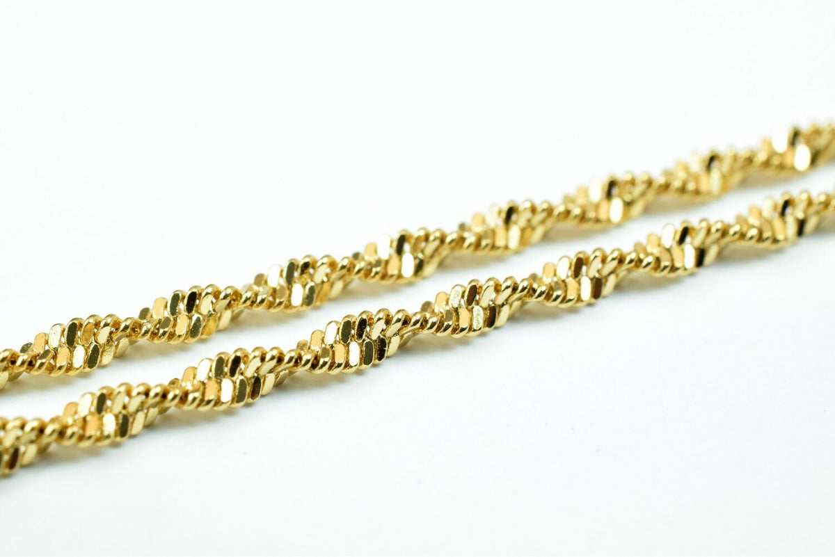 17 1/2 Inches 18K as Gold Filled* Chain Twisted Chain Width 2mm/Thickness 1mm/ Findings for Jewelry Making CG420 jewelry m...
