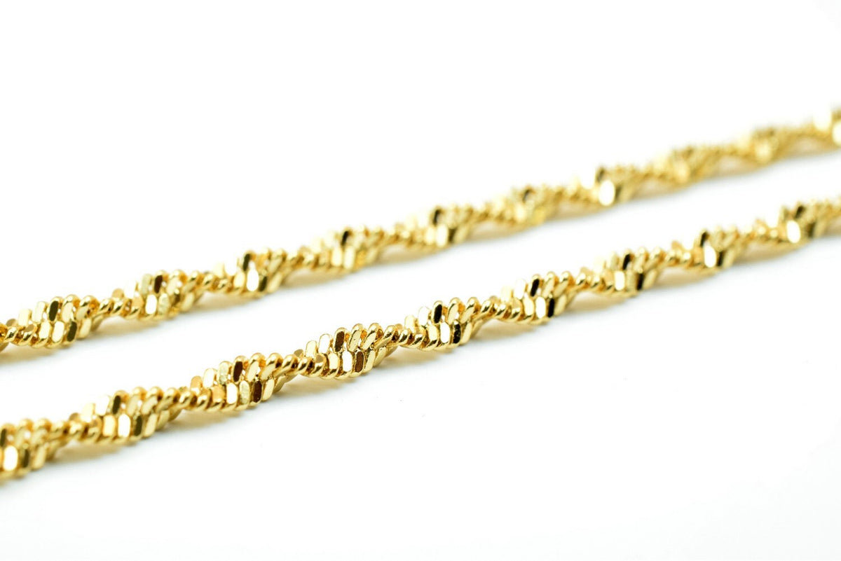 17 1/2 Inches 18K as Gold Filled* Chain Twisted Chain Width 2mm/Thickness 1mm/ Findings for Jewelry Making CG420 jewelry m...