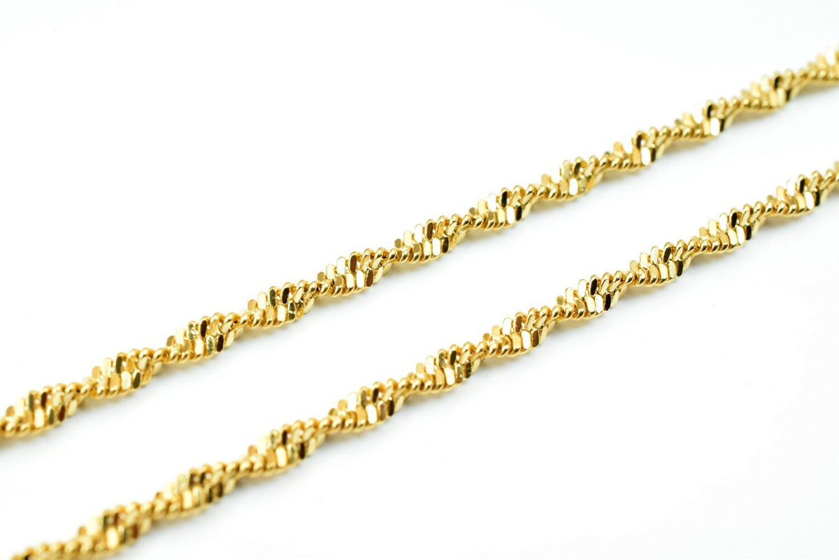 17 1/2 Inches 18K as Gold Filled* Chain Twisted Chain Width 2mm/Thickness 1mm/ Findings for Jewelry Making CG420 jewelry m...