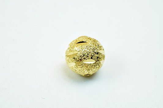 Gold Filled Alternative Beads - 10mm Diamond Cut Round EP Stardust - Tarnish Resistant Finish, Base, Ideal for Jewelry Crafting