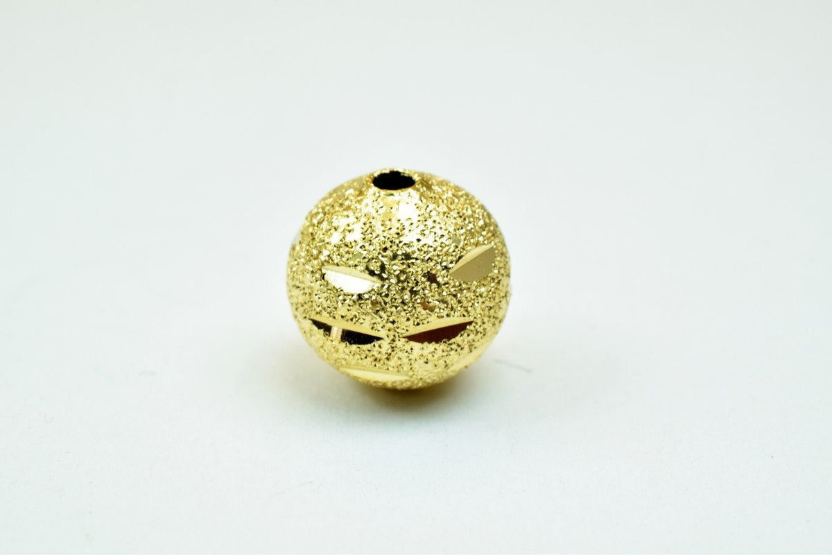 Gold Filled Alternative Beads - 10mm Diamond Cut Round EP Stardust - Tarnish Resistant Finish, Base, Ideal for Jewelry Crafting