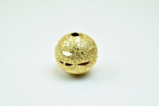 Gold Filled Alternative Beads - 10mm Diamond Cut Round EP Stardust - Tarnish Resistant Finish, Base, Ideal for Jewelry Crafting
