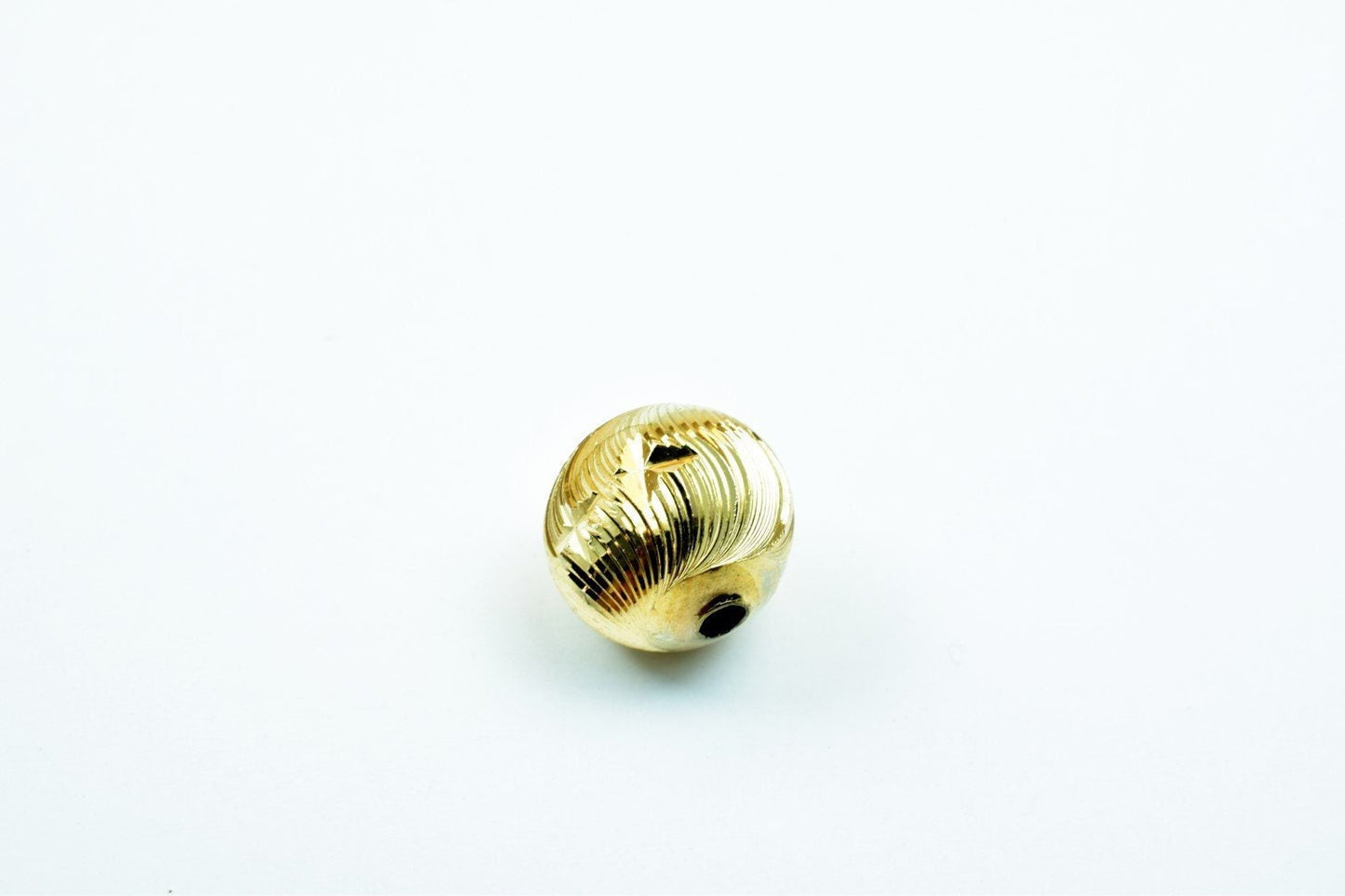 Gold Filled Alternative EP Stardust Diamond Cut Beads, Round Spacers 8mm-10mm (18K Gold Color, , Tarnish Resistant)