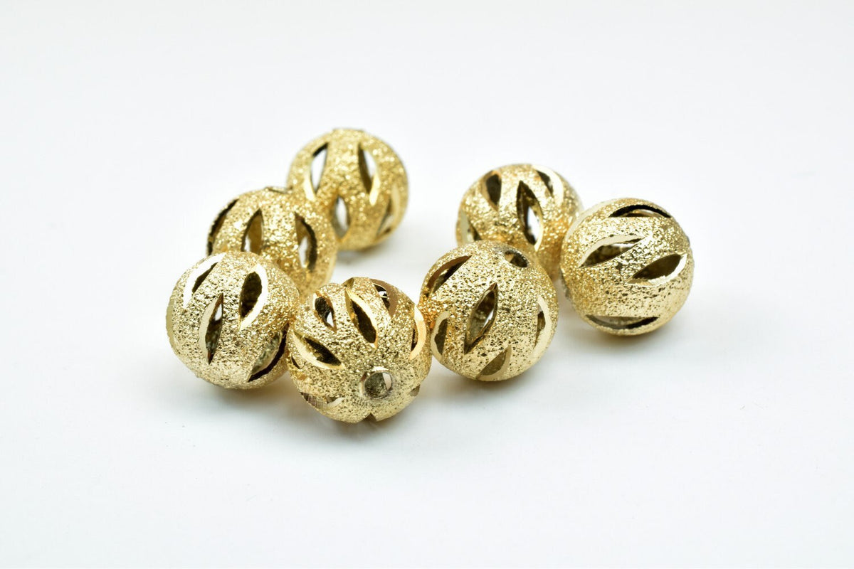 18K Gold Filled Alternative Stardust Bead - Diamond Cut Round Spacer - Tarnish Resistant, , Jewelry Craft Supply