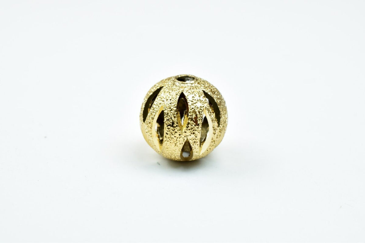 18K Gold Filled Alternative Stardust Bead - Diamond Cut Round Spacer - Tarnish Resistant, , Jewelry Craft Supply