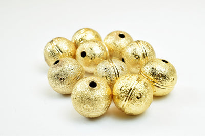 18K Gold Filled Look, EP Stardust with Diamond Cut Round Bead jewelry making supplies