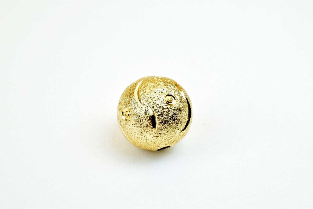 18K 12mm Gold Filled Alternative Beads, EP Stardust Diamond Cut Round (Tarnish Resistant, Base , Jewelry Making)