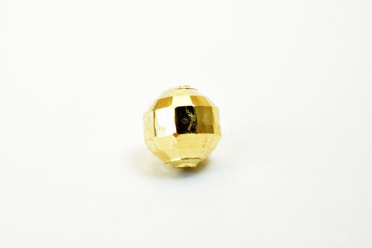 Gold Filled Alternative Round Gold Beads, EP Diamond Cut 18K 10mm ( Base, Tarnish Resistant, Jewelry Crafting Components)