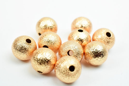 8mm Rose Gold Filled Alternative Beads - EP Stardust Round Ball - Tarnish Resistant Electroplated , Jewelry Making, 1.5mm Hole