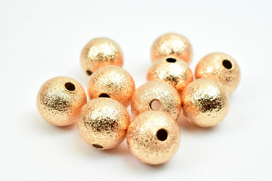 8mm Rose Gold Filled Alternative Beads - EP Stardust Round Ball - Tarnish Resistant Electroplated , Jewelry Making, 1.5mm Hole