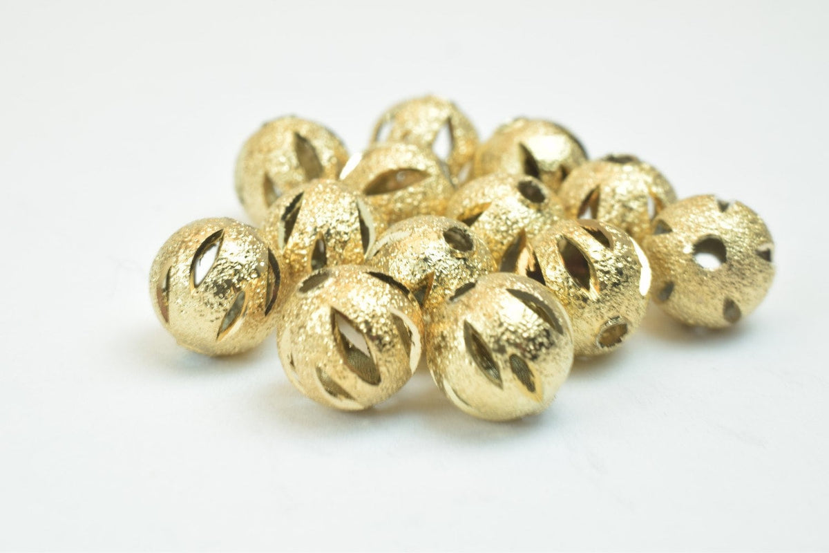 8mm 18K Gold Filled Alternative EP Beads, Stardust Diamond Cut (Electroplated , Tarnish Resistant, Round Spacer Beads)