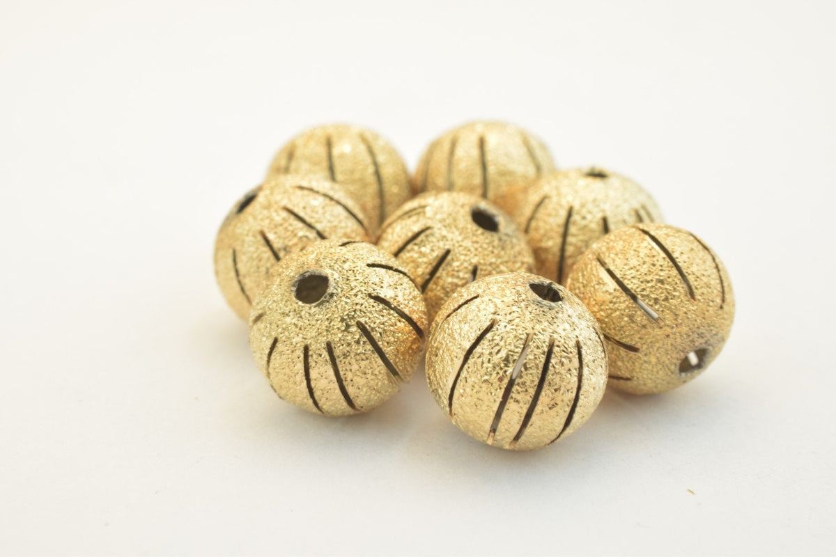 10mm 18K Gold Filled Stardust Beads With Diamond Cut Round Ball 10mm Bead GF3377 jewelry making supplies - detail image 2