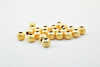 18K Pinky Gold Filled Look, EP Stardust Round Bead Size 4mm  GF3162 jewelry making supplies - detail image 3