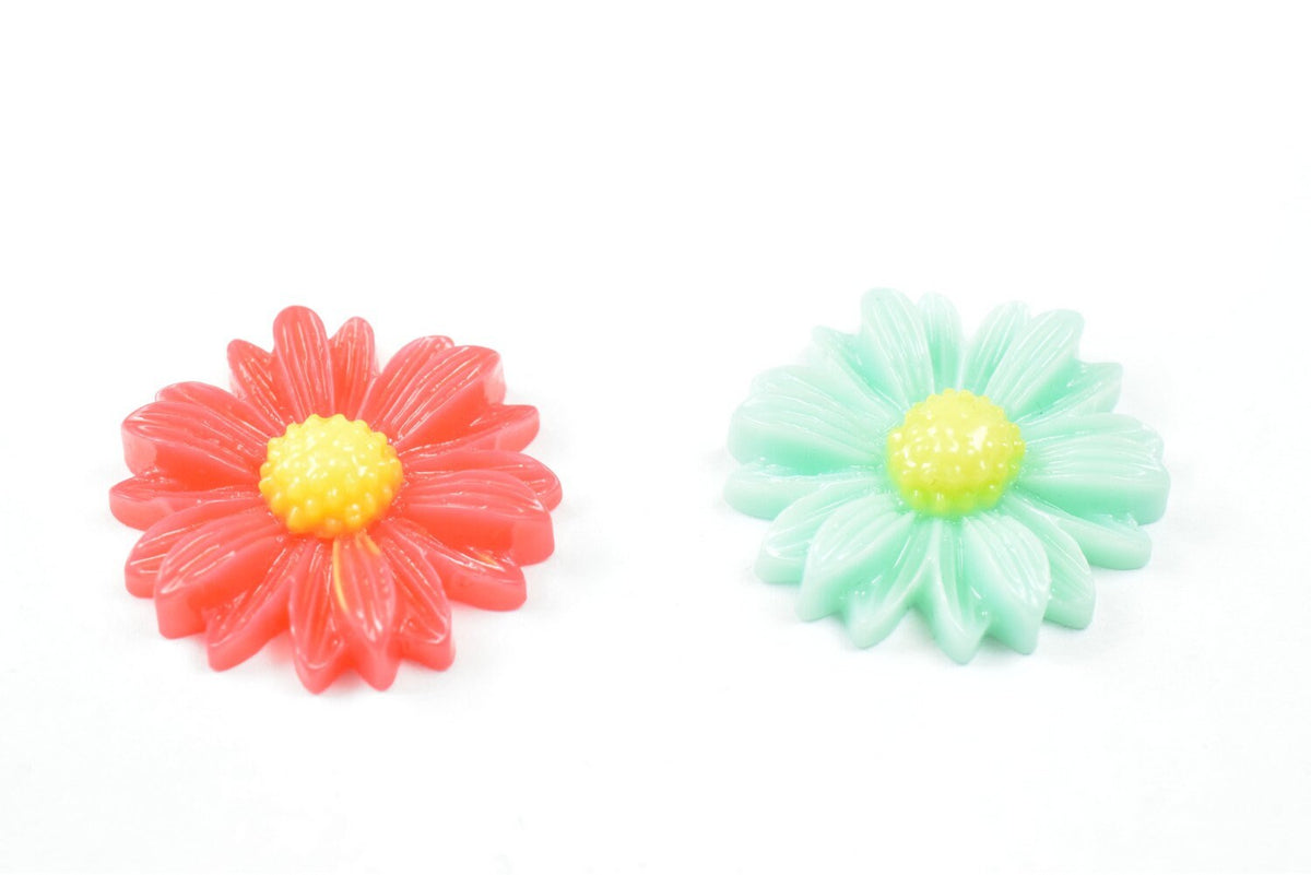 20mm Flower Cabochon Flatback Flowers Daisy Decoration Decoden Flower Baby Shower Birthday Wedding Party Invitation For Je...