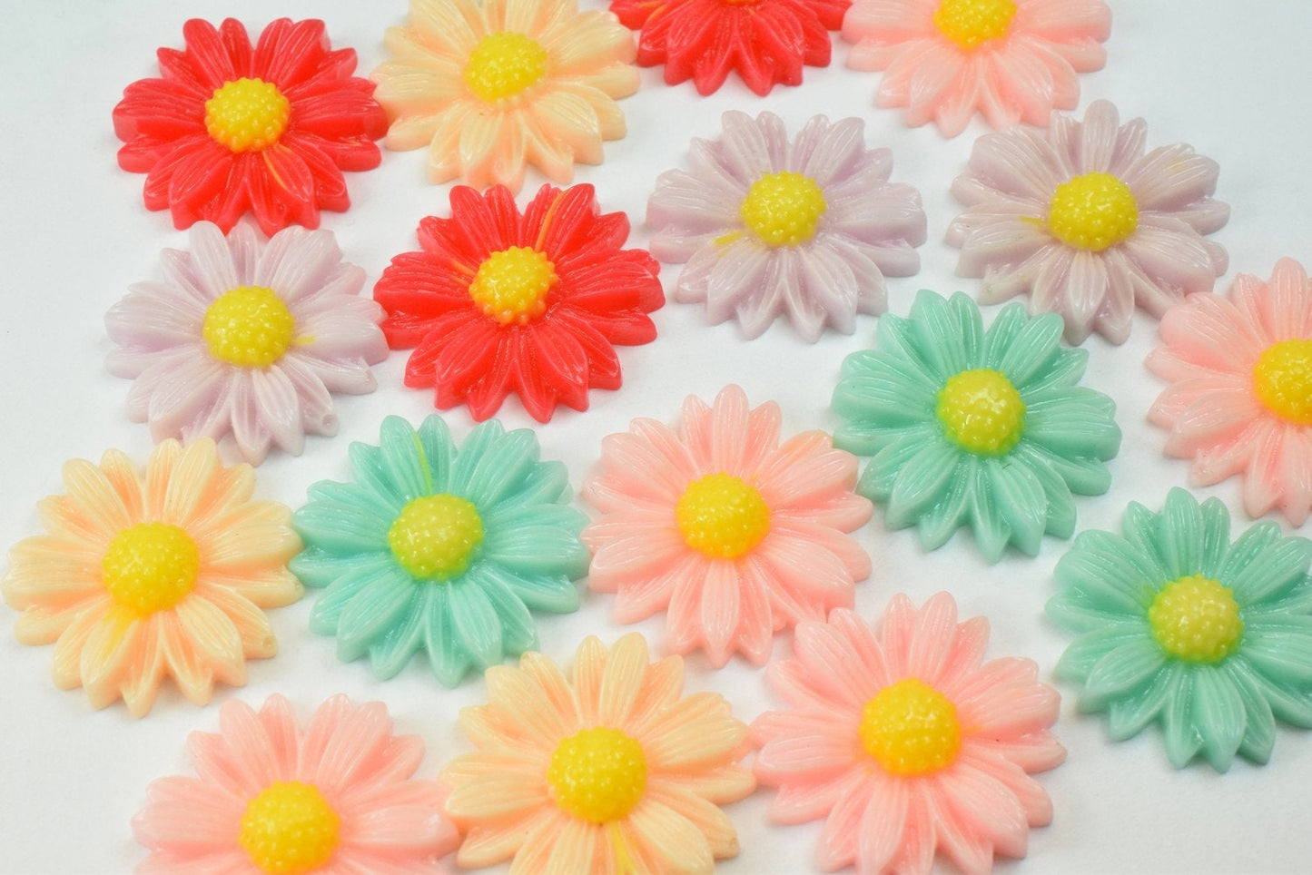 20mm Flower Cabochon Flatback Flowers Daisy Decoration Decoden Flower Baby Shower Birthday Wedding Party Invitation For Je...