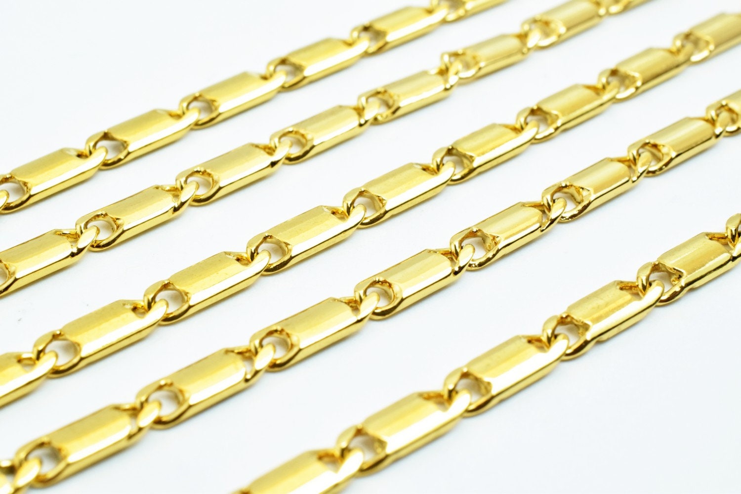 3mm 18K Gold Plated* tarnish resistant Chain Sold by Foot For Jewelry Making GFC073 jewelry making supplies - detail image 2