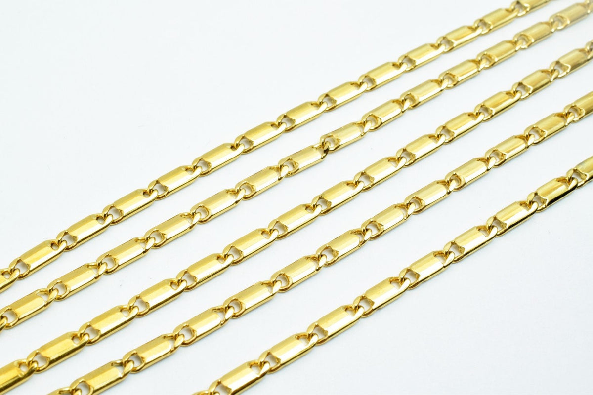 3mm 18K Gold Plated* tarnish resistant Chain Sold by Foot For Jewelry Making GFC073 jewelry making supplies - detail image 3