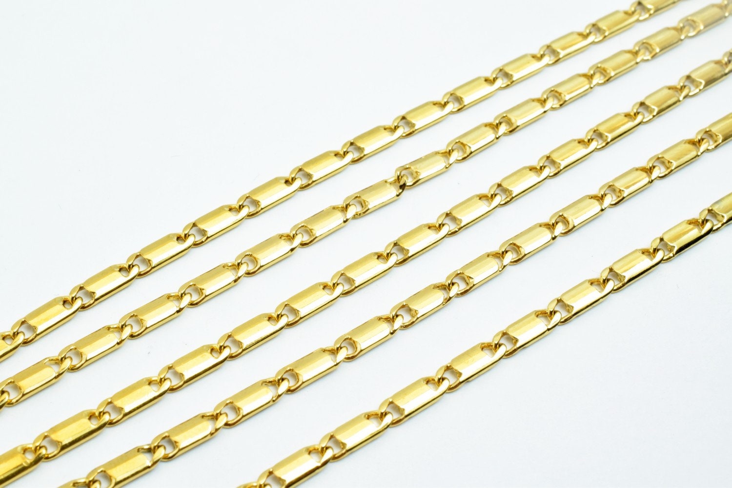 3mm 18K Gold Plated* tarnish resistant Chain Sold by Foot For Jewelry Making GFC073 jewelry making supplies - detail image 3