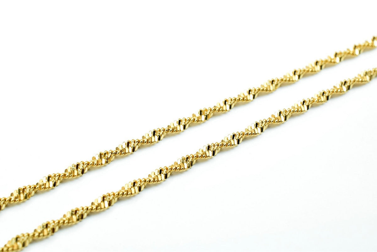 17 1/2 Inches 18K as Gold Filled* Chain Twisted Chain Width 2mm/Thickness 1mm/ Findings for Jewelry Making CG420 jewelry m...