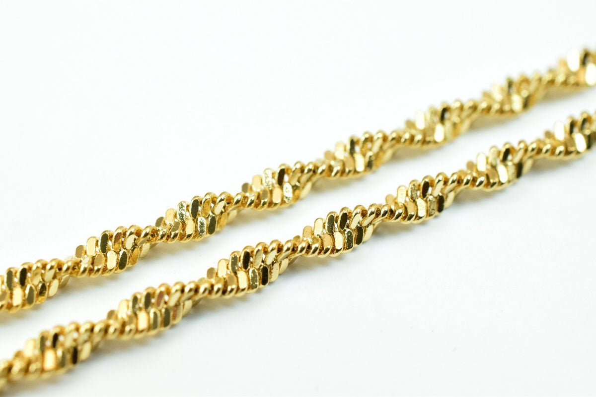 17 1/2 Inches 18K as Gold Filled* Chain Twisted Chain Width 2mm/Thickness 1mm/ Findings for Jewelry Making CG420 jewelry m...