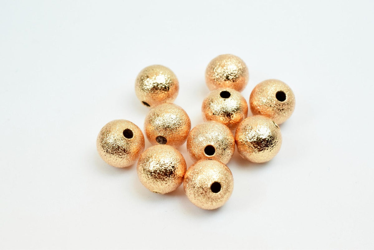 8mm Rose Gold Filled Alternative Beads - EP Stardust Round Ball - Tarnish Resistant Electroplated , Jewelry Making, 1.5mm Hole