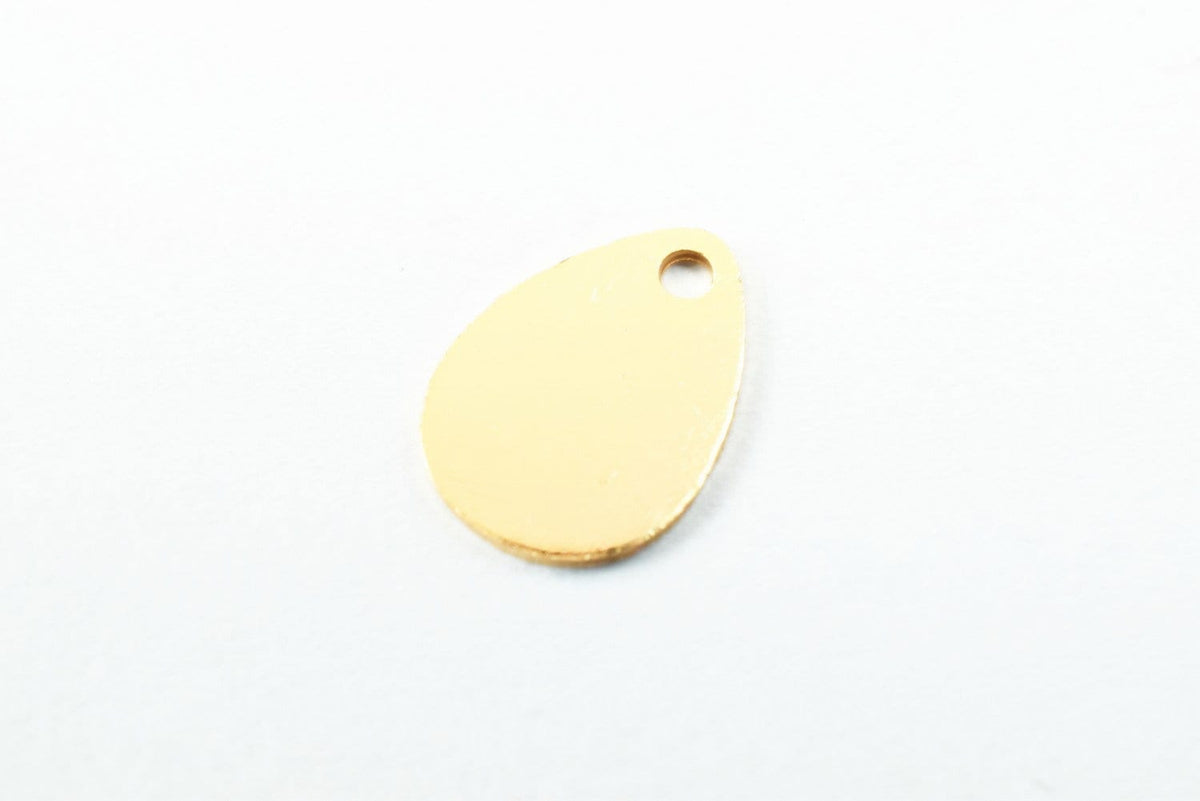 Dainty Thin 18K Tag Charm Pendant: Pinky Gold Filled Finish - Small Size, Copper Base, Everyday Wear Jewelry