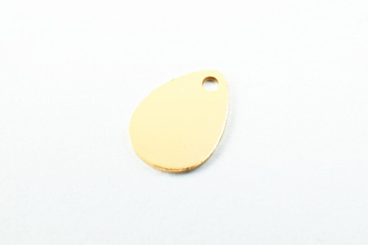 Dainty Thin 18K Tag Charm Pendant: Pinky Gold Filled Finish - Small Size, Copper Base, Everyday Wear Jewelry