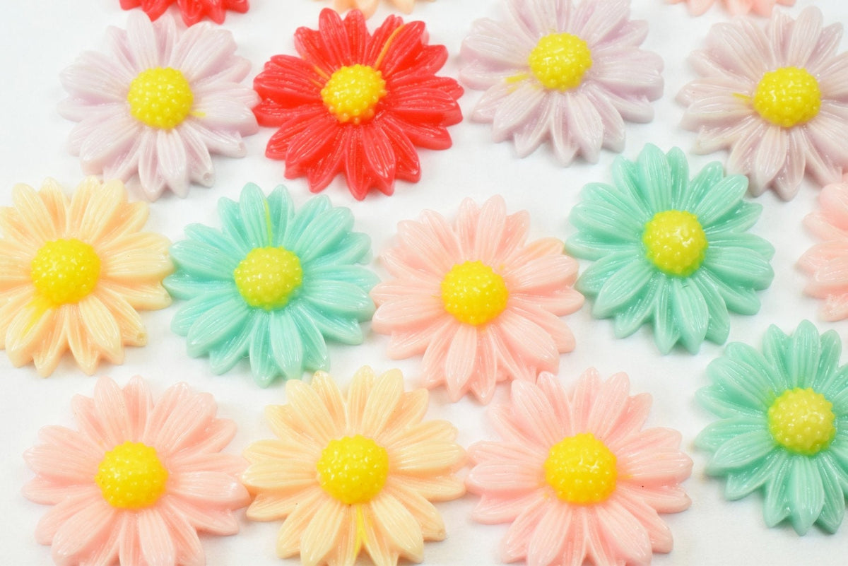 20mm Flower Cabochon Flatback Flowers Daisy Decoration Decoden Flower Baby Shower Birthday Wedding Party Invitation For Je...