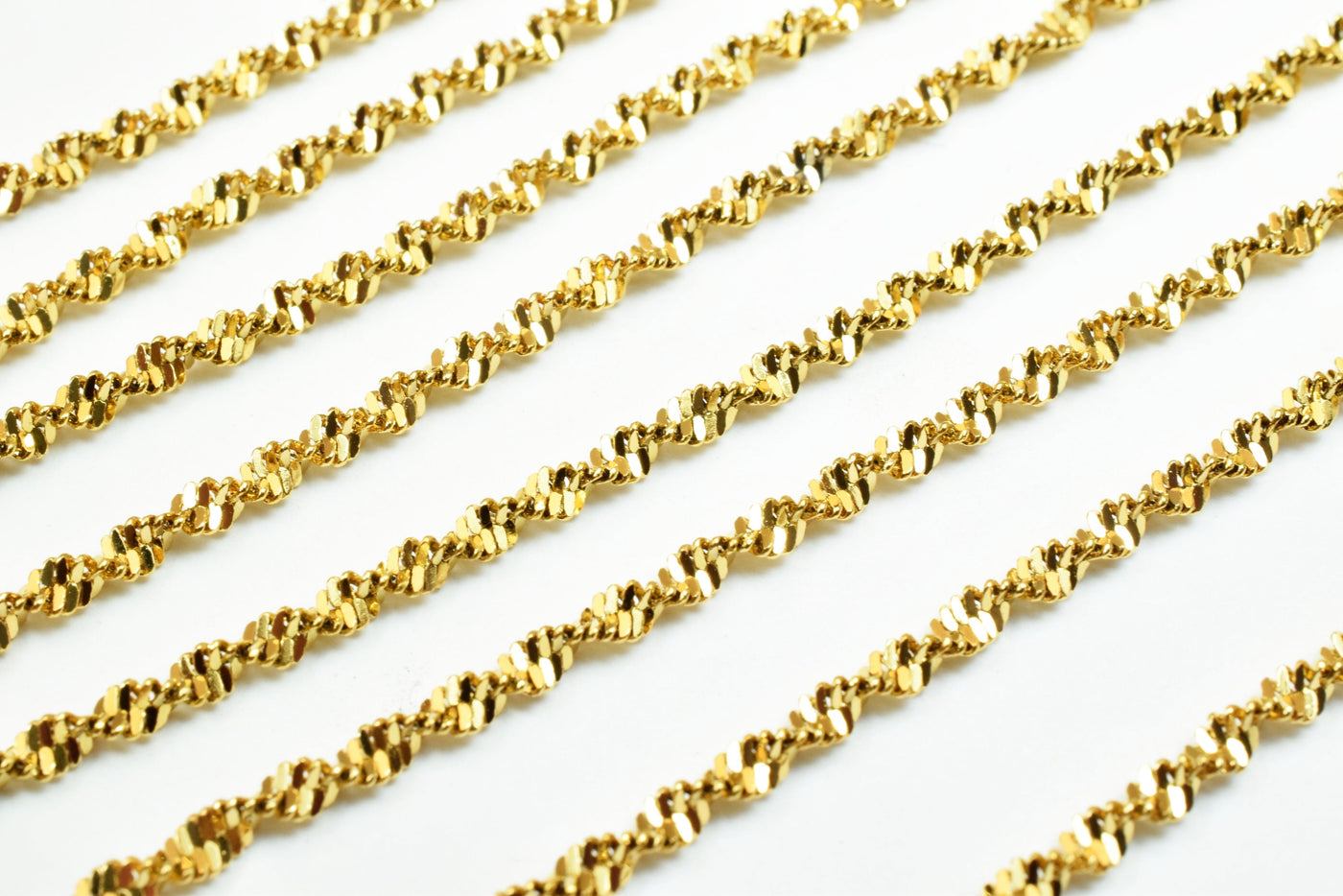 2.1mm Gold Plated Twisted Snake Chain 18K GFC027 Sold by Foot jewelry making supplies - detail image 3