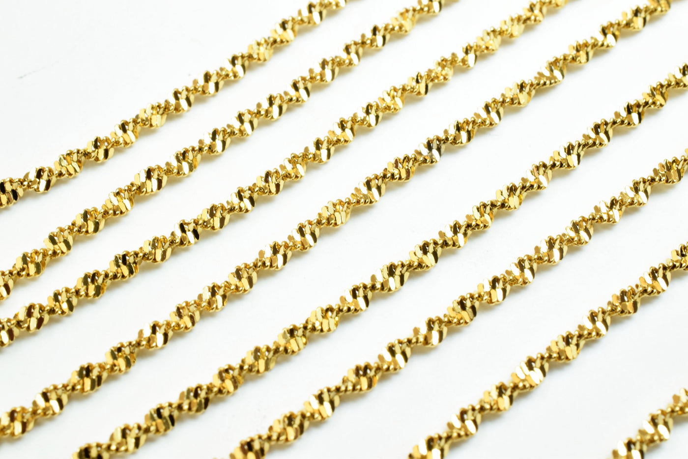 2.1mm Gold Plated Twisted Snake Chain 18K GFC027 Sold by Foot jewelry making supplies - detail image 2