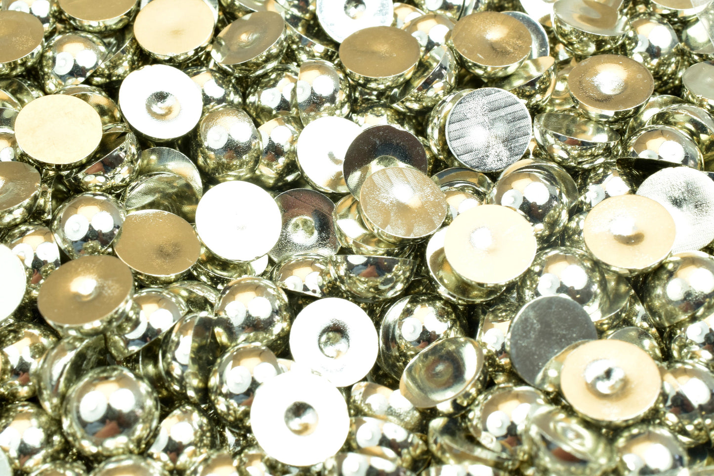 Decoden Flat Back Silver Pearls: Half Pearl Craft Beads, Mixed Sizes Acrylic Plastic (4mm to 20mm, Jewelry & Shoe Decor)