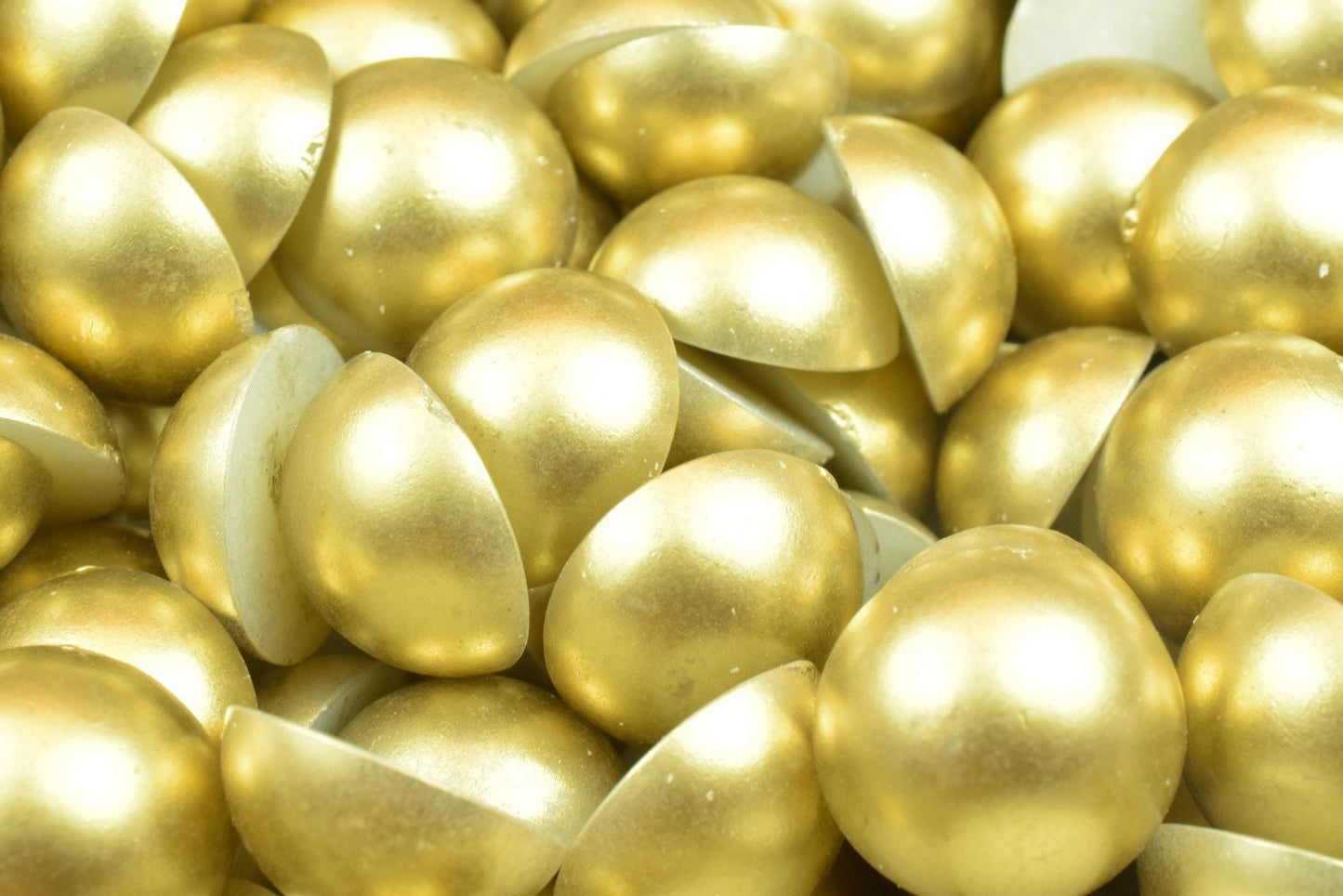 Matte Gold Pearls Flat Back: Decoden Half Pearls, Multiple Sizes | Acrylic Plastic, Jewelry & Craft Embellishments