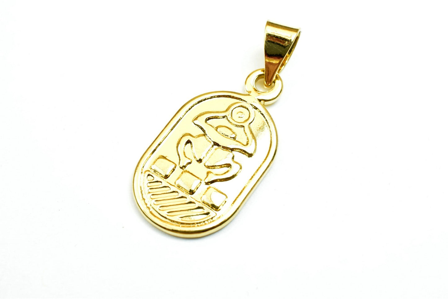 Fascinating Hallmark 18K Gold Filled Pharaoh's Luck Scarab Charm Size 24x13mm Egyptian Pharaoh Pendant For Jewelry Making...