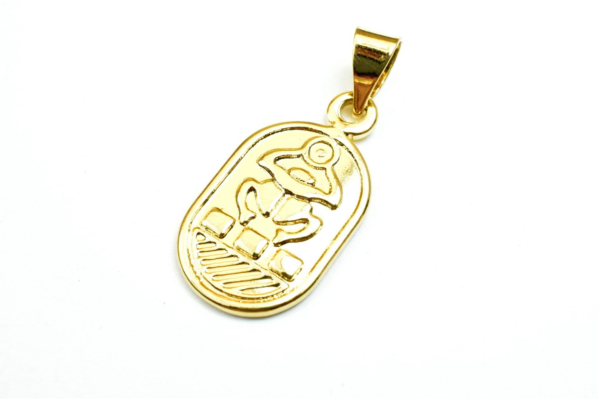 Fascinating Hallmark 18K Gold Filled Pharaoh's Luck Scarab Charm Size 24x13mm Egyptian Pharaoh Pendant For Jewelry Making...