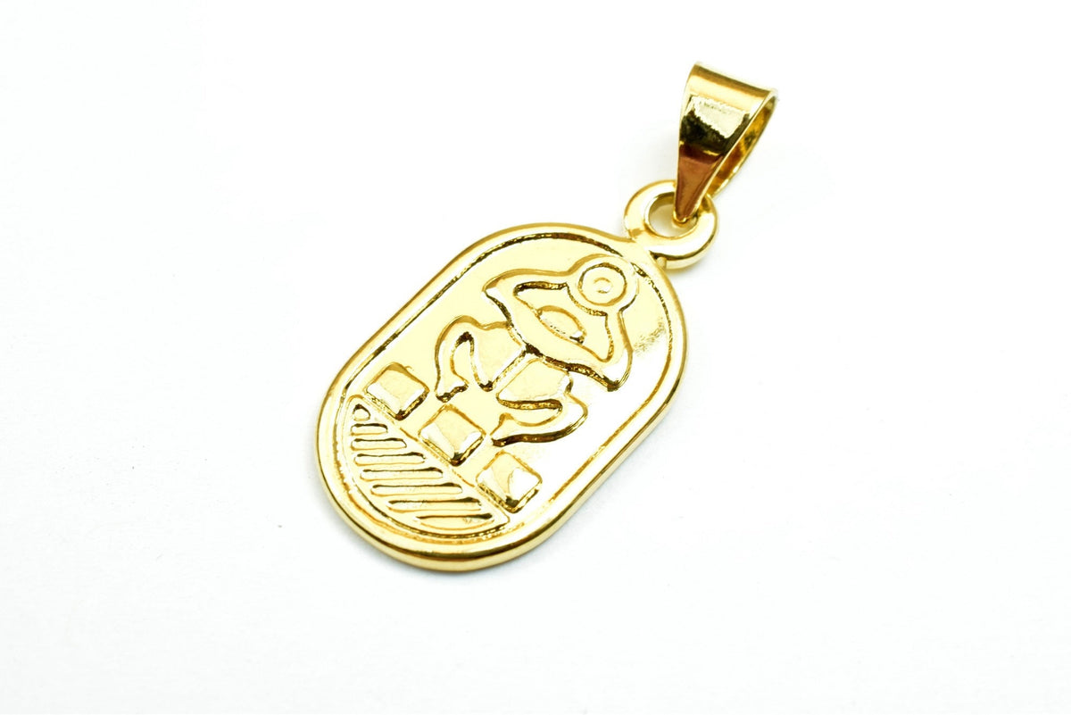 Fascinating Hallmark 18K Gold Filled Pharaoh's Luck Scarab Charm Size 24x13mm Egyptian Pharaoh Pendant For Jewelry Making...