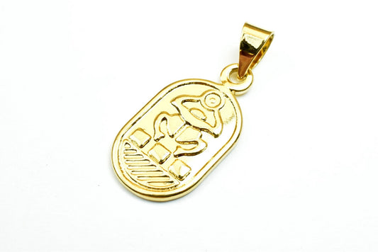 Fascinating Hallmark 18K Gold Filled Pharaoh's Luck Scarab Charm Size 24x13mm Egyptian Pharaoh Pendant For Jewelry Making...