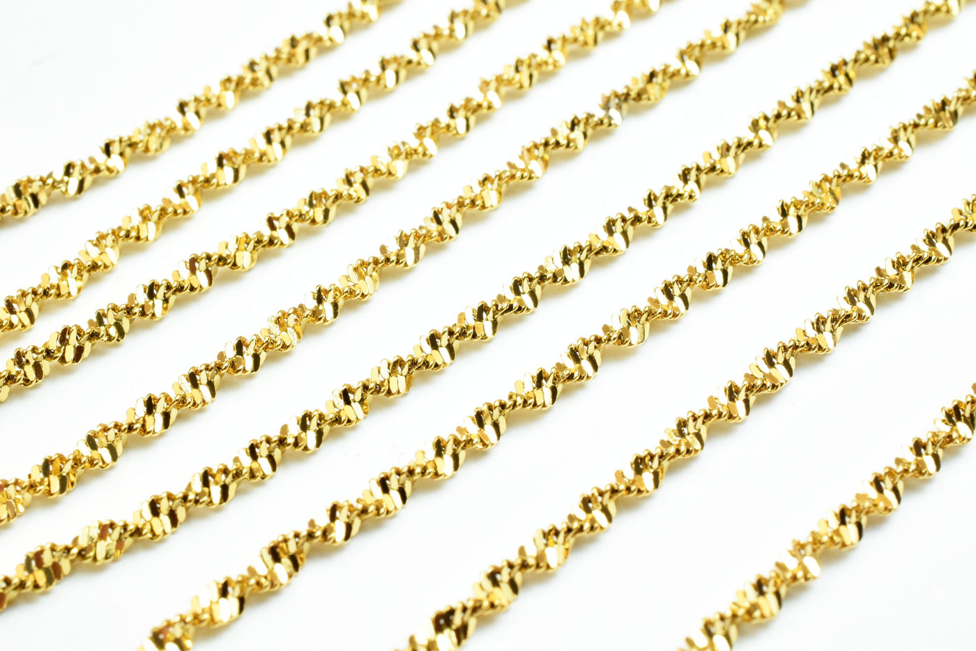 2.1mm Gold Plated Twisted Snake Chain 18K GFC027 Sold by Foot jewelry making supplies - detail image 6