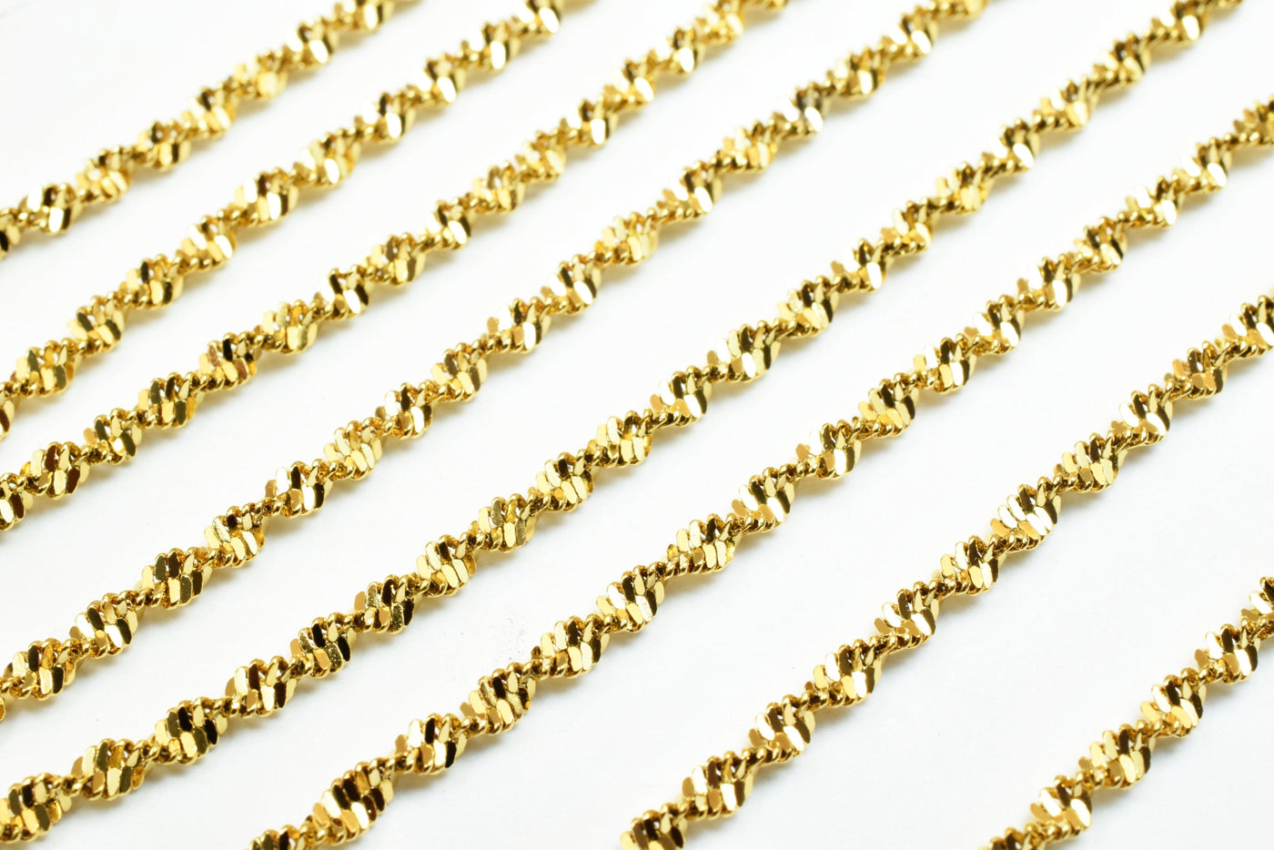 2.1mm Gold Plated Twisted Snake Chain 18K GFC027 Sold by Foot jewelry making supplies - detail image 5