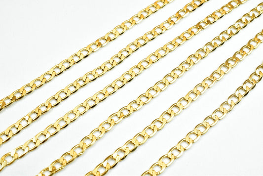 17 1/4" 18K Gold Filled EP Figaro Curb Chain Width 3mm, Thickness 1mm Bohemian Findings Jewelry For Jewelry Making jewelry...