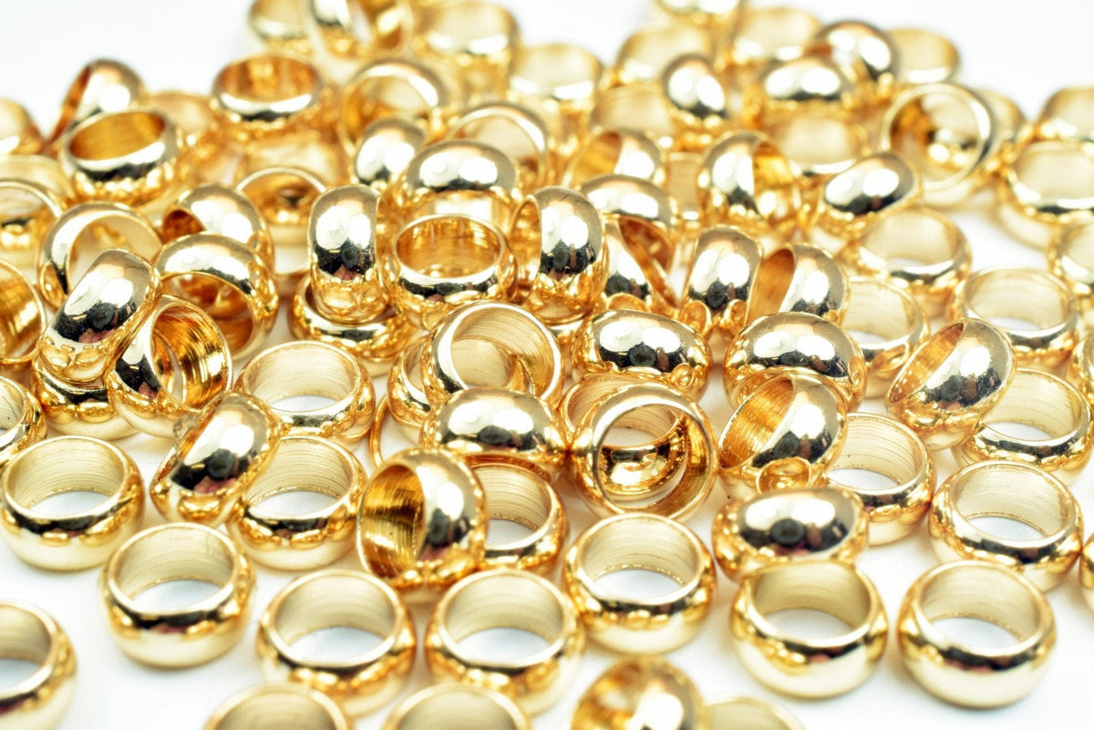 Gold Filled Look, EP 18K Roundel Spacer Plain Beads Findings jewelry making supplies