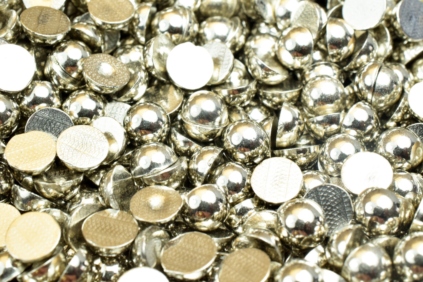 Decoden Flat Back Silver Pearls: Half Pearl Craft Beads, Mixed Sizes Acrylic Plastic (4mm to 20mm, Jewelry & Shoe Decor)